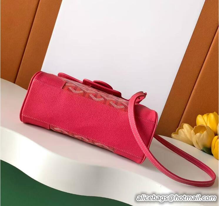 Grade Design Goyard Mini Saigon Souple Bag With Chevroches Calfskin 8005 Fuchsia