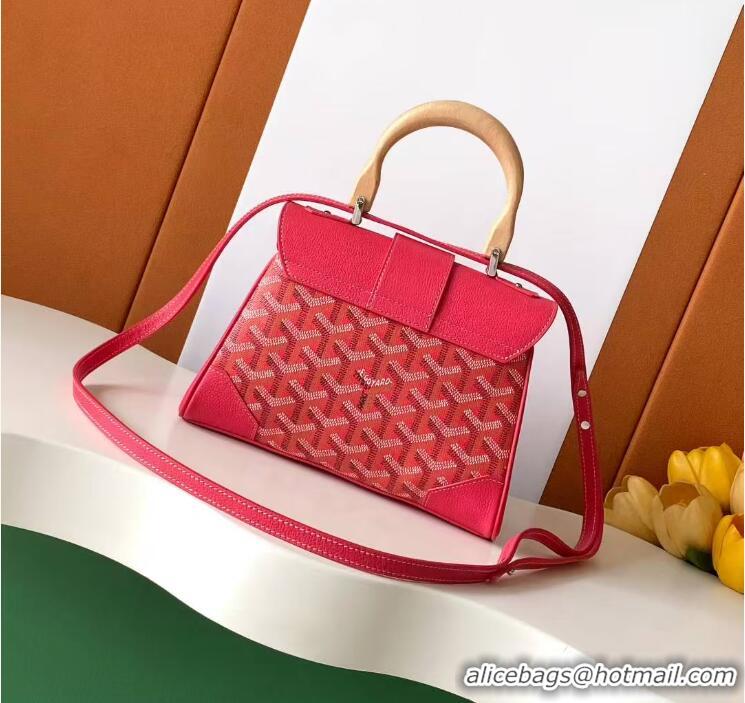 Grade Design Goyard Mini Saigon Souple Bag With Chevroches Calfskin 8005 Fuchsia