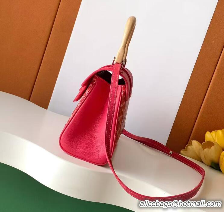 Grade Design Goyard Mini Saigon Souple Bag With Chevroches Calfskin 8005 Fuchsia