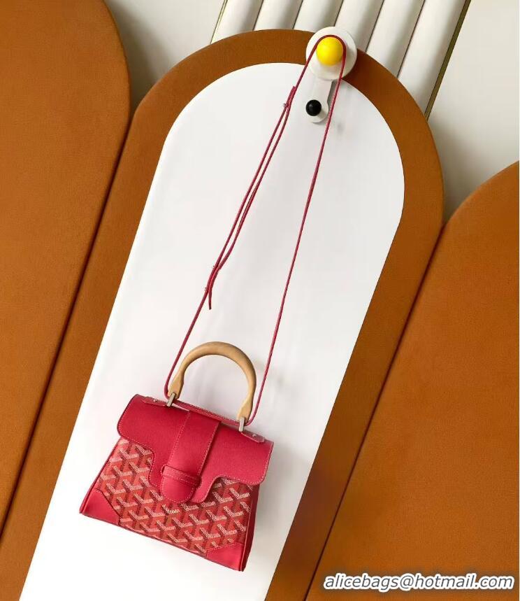 Grade Design Goyard Mini Saigon Souple Bag With Chevroches Calfskin 8005 Fuchsia