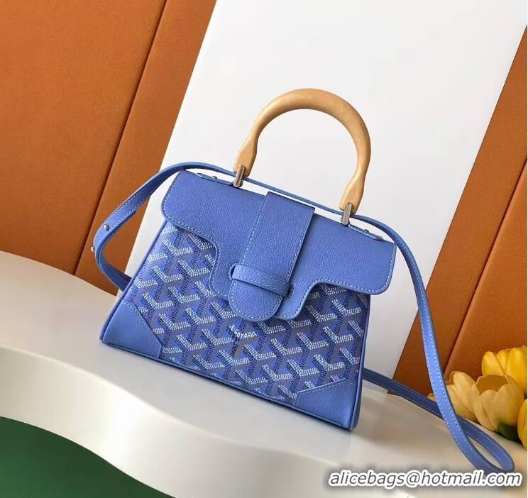Top Quality Goyard Mini Saigon Souple Bag With Chevroches Calfskin 8005 Blue