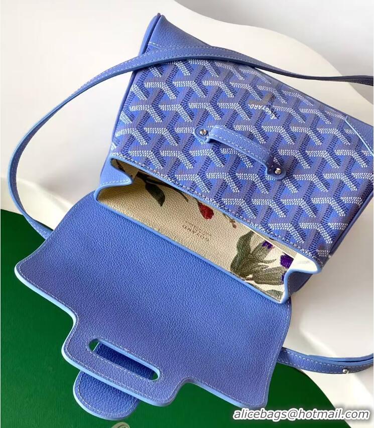 Top Quality Goyard Mini Saigon Souple Bag With Chevroches Calfskin 8005 Blue