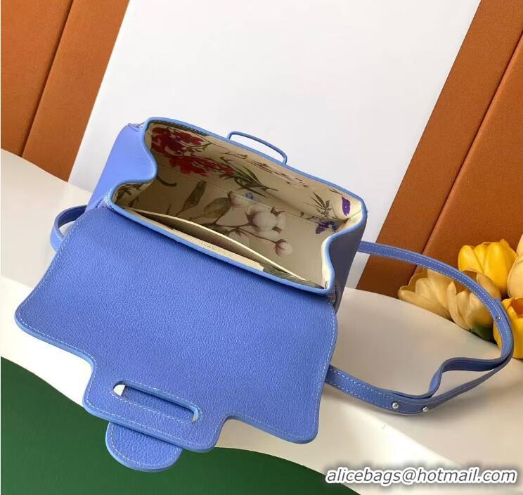 Top Quality Goyard Mini Saigon Souple Bag With Chevroches Calfskin 8005 Blue