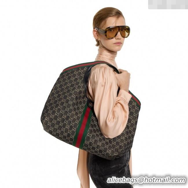 Inexpensive Gucci Giglio Large Tote Bag in GG Denim 853971 Navy Blue 2025