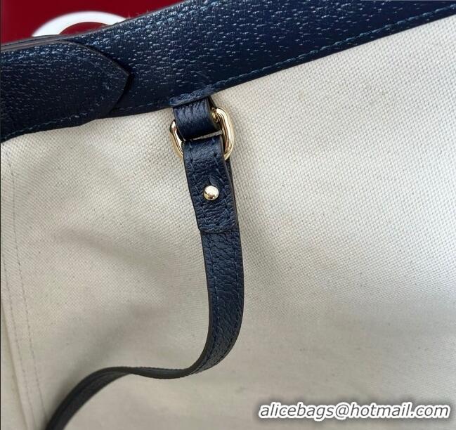 Inexpensive Gucci Giglio Large Tote Bag in GG Denim 853971 Navy Blue 2025