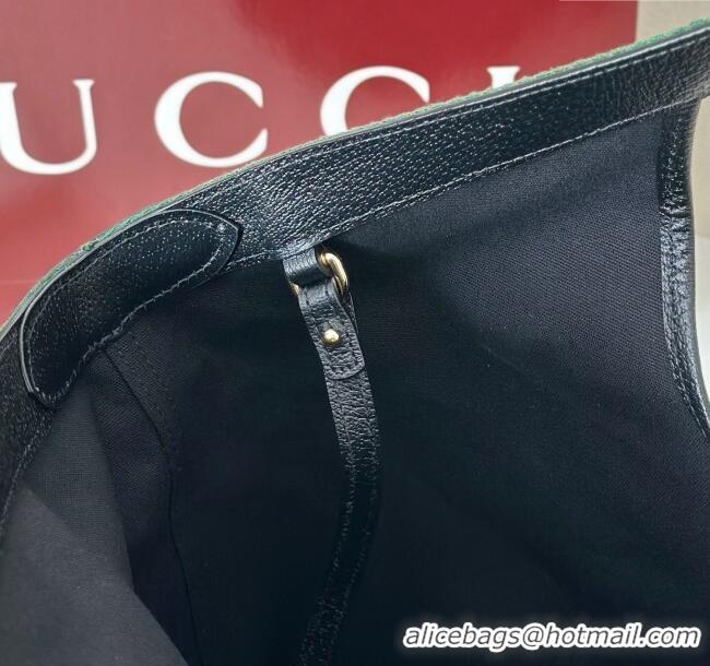 Luxury Discount Gucci Giglio Large Tote Bag in GG Denim 853971 Black 2025