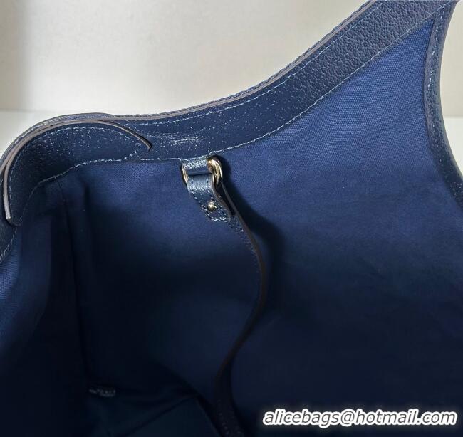 Reasonable Price Gucci Giglio Large Tote Bag in GG Suede 853971 Navy Blue 2025