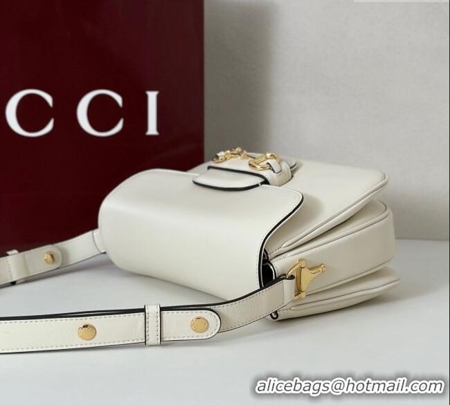 Best Price Gucci Horsebit 1955 Aura small shoulder bag in Leather 847063 White 2025
