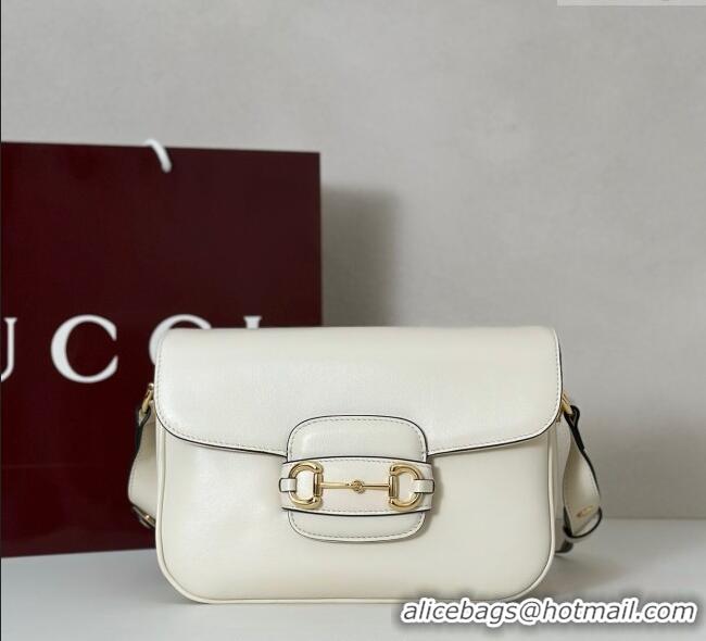 Best Price Gucci Horsebit 1955 Aura small shoulder bag in Leather 847063 White 2025