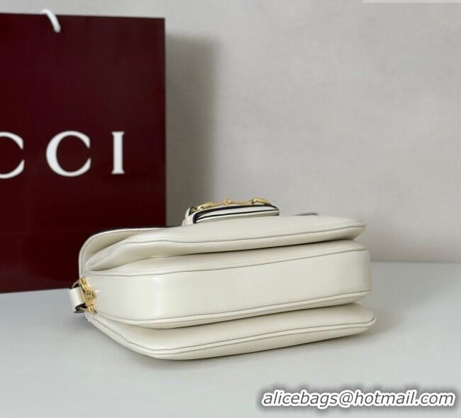 Best Price Gucci Horsebit 1955 Aura small shoulder bag in Leather 847063 White 2025