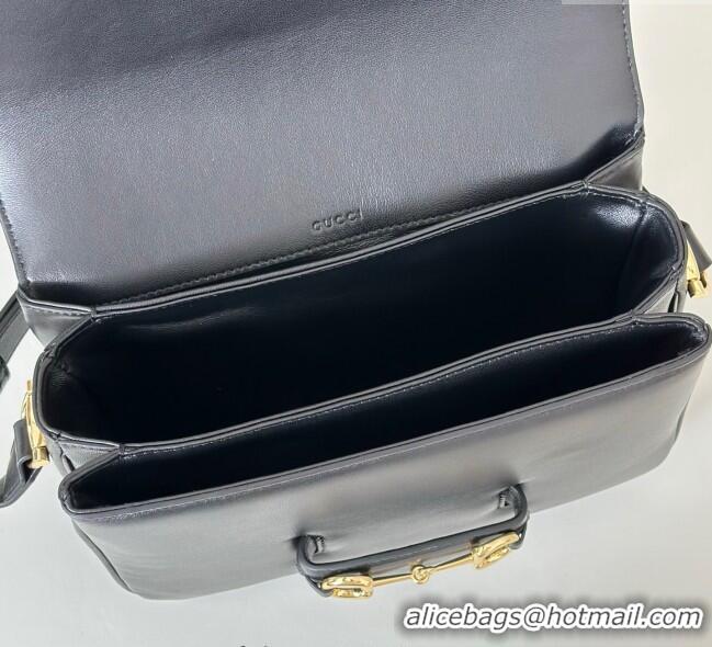 Luxury Discount Gucci Horsebit 1955 Aura small shoulder bag in Leather 847063 Black 2025