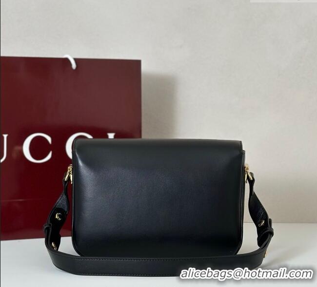 Luxury Discount Gucci Horsebit 1955 Aura small shoulder bag in Leather 847063 Black 2025