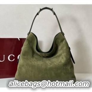 Cheap Design Gucci Beatrix Suede large tote bag 850546 Green 2025