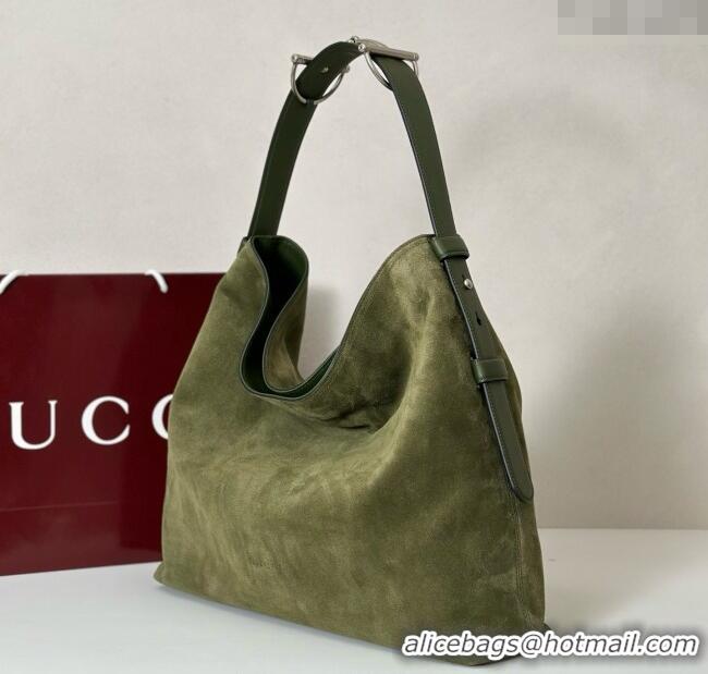 Cheap Design Gucci Beatrix Suede large tote bag 850546 Green 2025