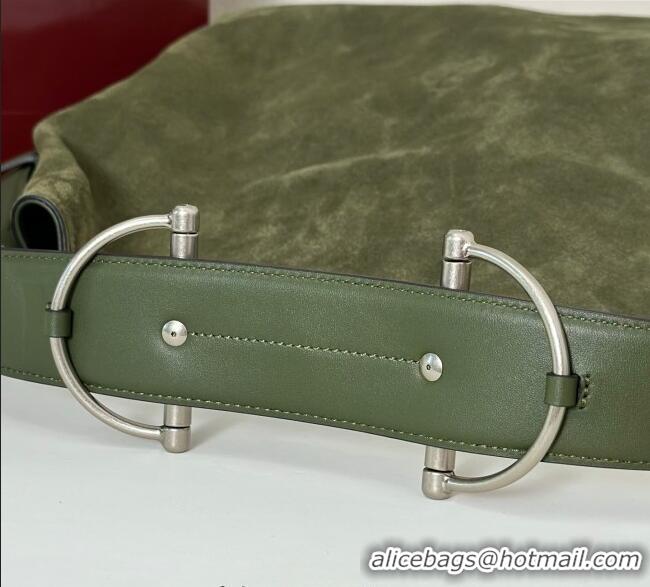 Cheap Design Gucci Beatrix Suede large tote bag 850546 Green 2025