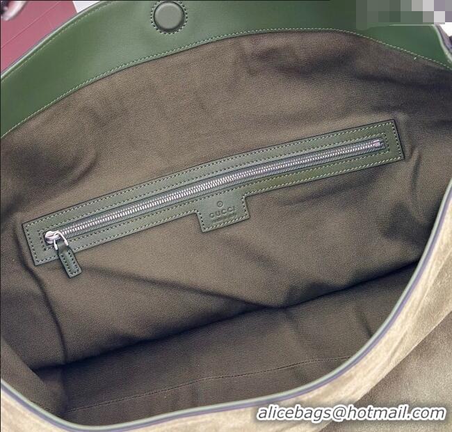 Cheap Design Gucci Beatrix Suede large tote bag 850546 Green 2025