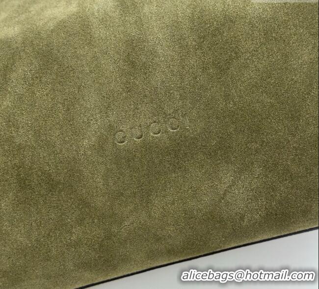 Cheap Design Gucci Beatrix Suede large tote bag 850546 Green 2025