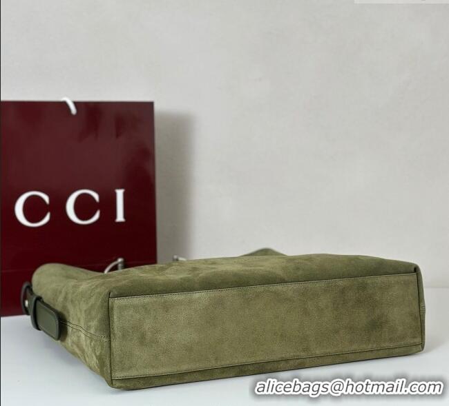Cheap Design Gucci Beatrix Suede large tote bag 850546 Green 2025