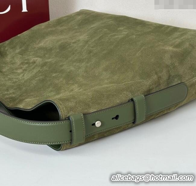Cheap Design Gucci Beatrix Suede large tote bag 850546 Green 2025