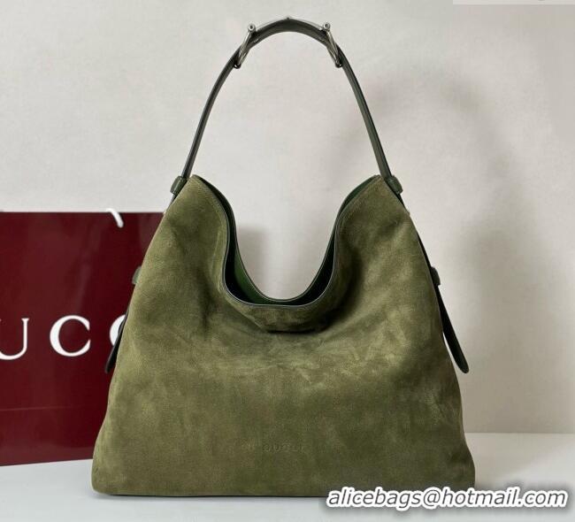 Cheap Design Gucci Beatrix Suede large tote bag 850546 Green 2025