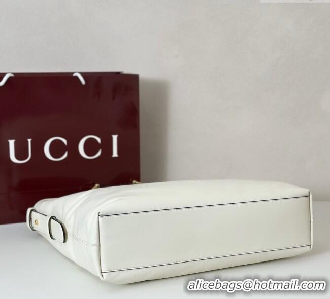 Affordable Price Gucci Beatrix Leather large tote bag 850546 White 2025