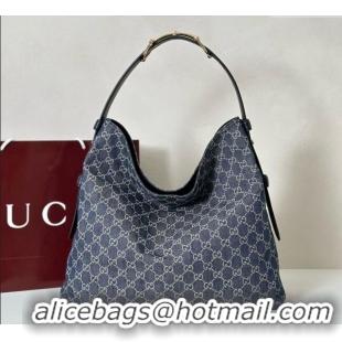 Grade Design Gucci Beatrix GG Denim large tote bag 850546 Navy Blue 2025