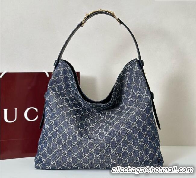 Grade Design Gucci Beatrix GG Denim large tote bag 850546 Navy Blue 2025