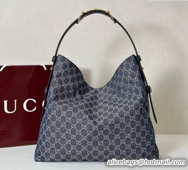 Grade Design Gucci Beatrix GG Denim large tote bag 850546 Navy Blue 2025