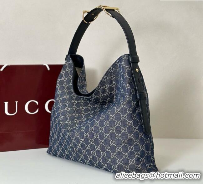 Grade Design Gucci Beatrix GG Denim large tote bag 850546 Navy Blue 2025