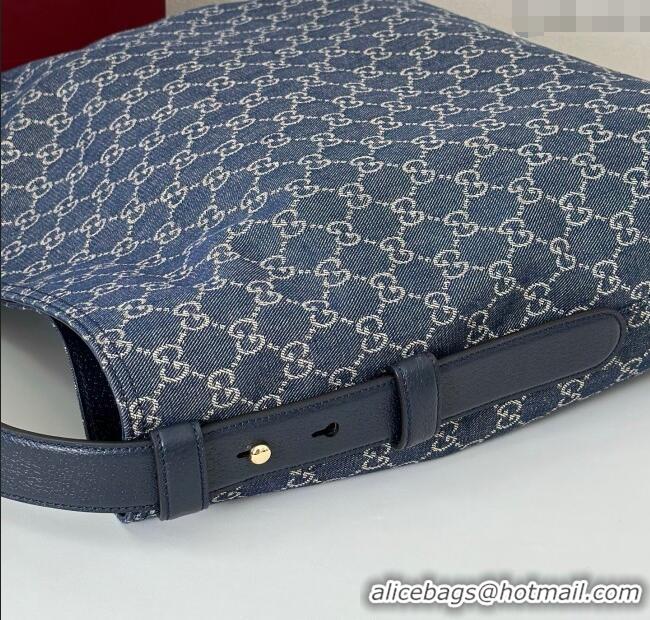 Grade Design Gucci Beatrix GG Denim large tote bag 850546 Navy Blue 2025