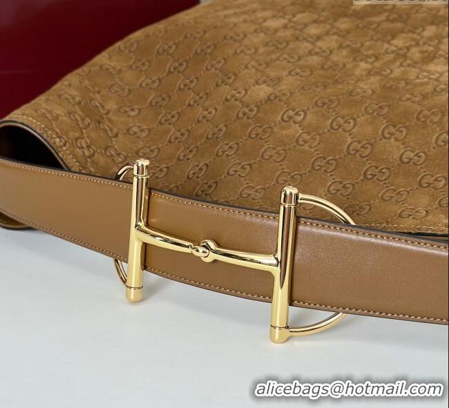 Buy Discount Gucci Beatrix GG Suede large tote bag 850546 Brown 2025