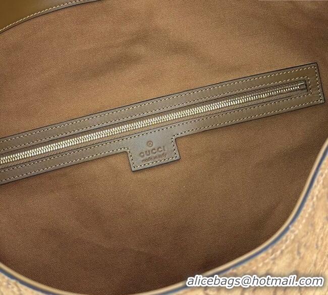 Buy Discount Gucci Beatrix GG Suede large tote bag 850546 Brown 2025