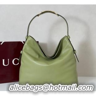 Discount Gucci Beatrix Leather large tote bag 850546 Sage Green 2025
