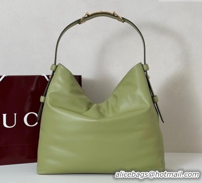 Discount Gucci Beatrix Leather large tote bag 850546 Sage Green 2025