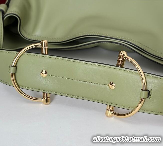 Discount Gucci Beatrix Leather large tote bag 850546 Sage Green 2025