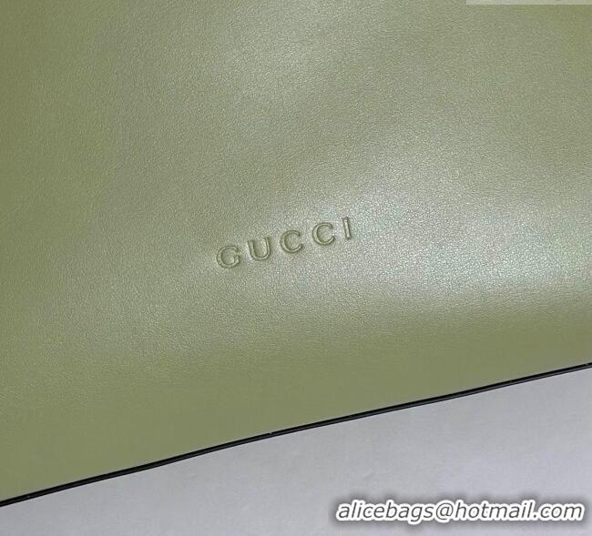 Discount Gucci Beatrix Leather large tote bag 850546 Sage Green 2025