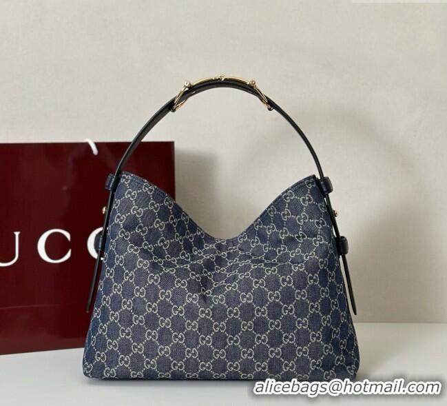 New Fashion Gucci Beatrix GG Denim medium tote bag 850926 Navy Blue 2025