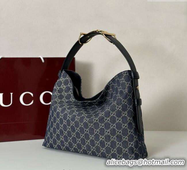 New Fashion Gucci Beatrix GG Denim medium tote bag 850926 Navy Blue 2025