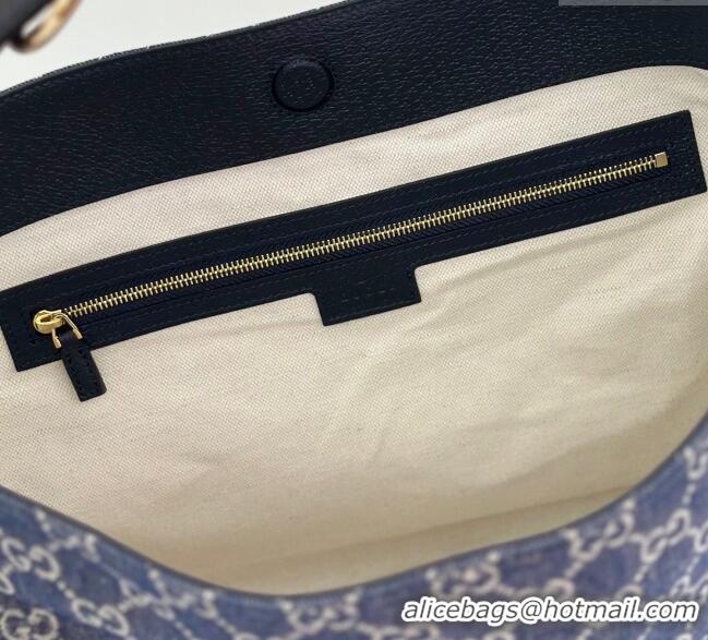 New Fashion Gucci Beatrix GG Denim medium tote bag 850926 Navy Blue 2025
