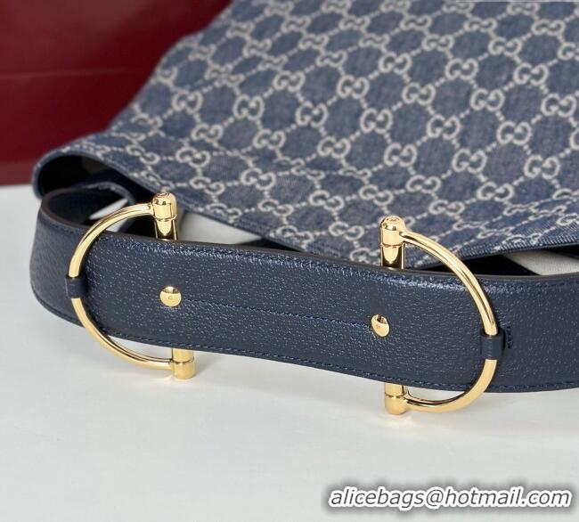 New Fashion Gucci Beatrix GG Denim medium tote bag 850926 Navy Blue 2025