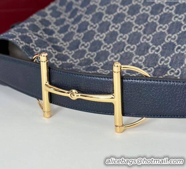 New Fashion Gucci Beatrix GG Denim medium tote bag 850926 Navy Blue 2025