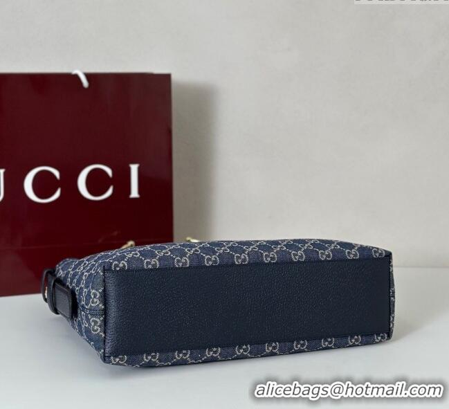 New Fashion Gucci Beatrix GG Denim medium tote bag 850926 Navy Blue 2025