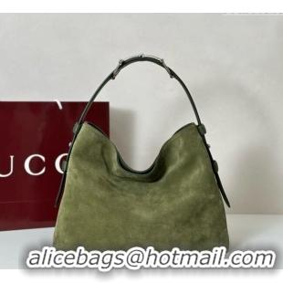 Well Crafted Gucci Beatrix Suede medium tote bag 850926 Green 2025