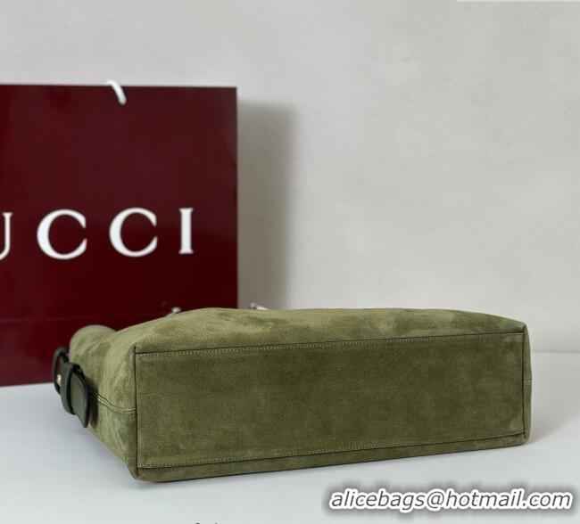 Well Crafted Gucci Beatrix Suede medium tote bag 850926 Green 2025