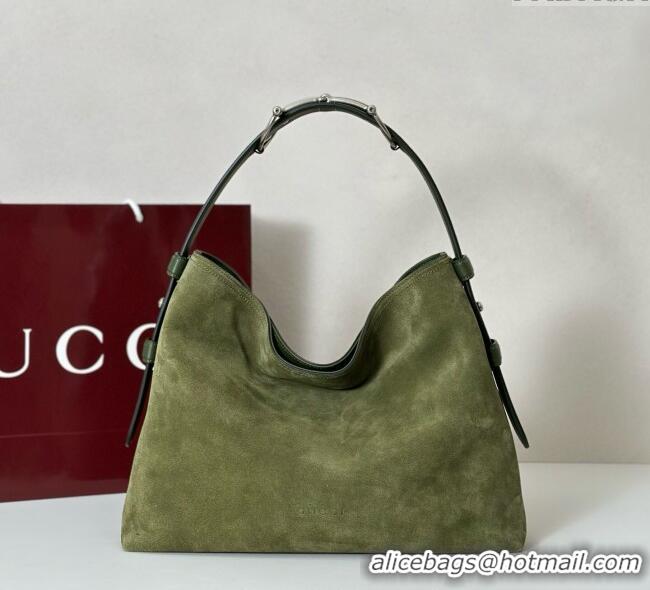 Well Crafted Gucci Beatrix Suede medium tote bag 850926 Green 2025