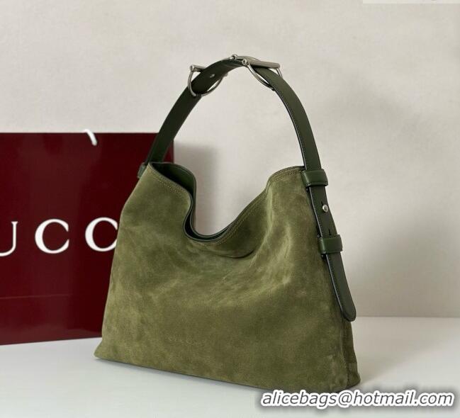 Well Crafted Gucci Beatrix Suede medium tote bag 850926 Green 2025