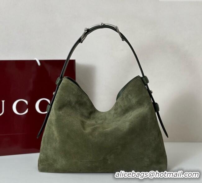 Well Crafted Gucci Beatrix Suede medium tote bag 850926 Green 2025