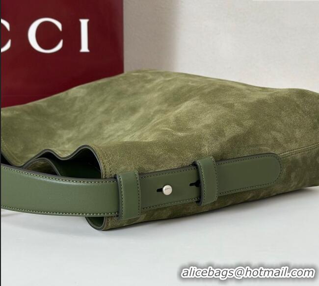 Well Crafted Gucci Beatrix Suede medium tote bag 850926 Green 2025
