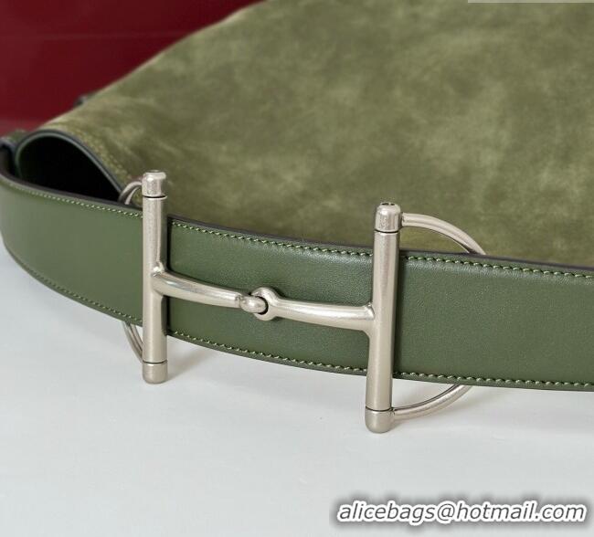Well Crafted Gucci Beatrix Suede medium tote bag 850926 Green 2025