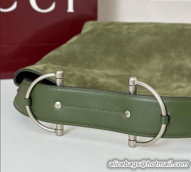 Well Crafted Gucci Beatrix Suede medium tote bag 850926 Green 2025